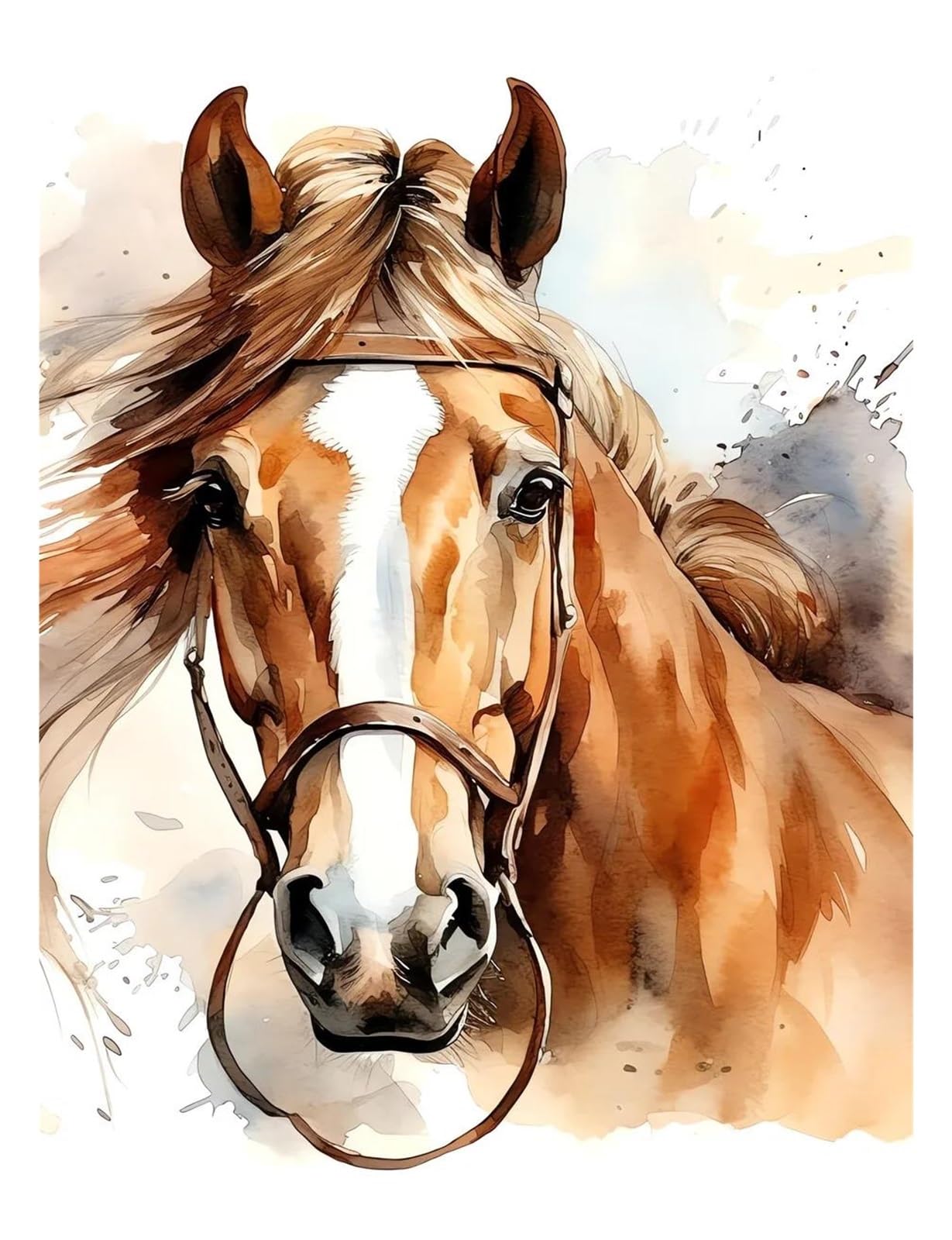 Peinture moderne de cheval sur toile affiche d'art mural premium 40x60
