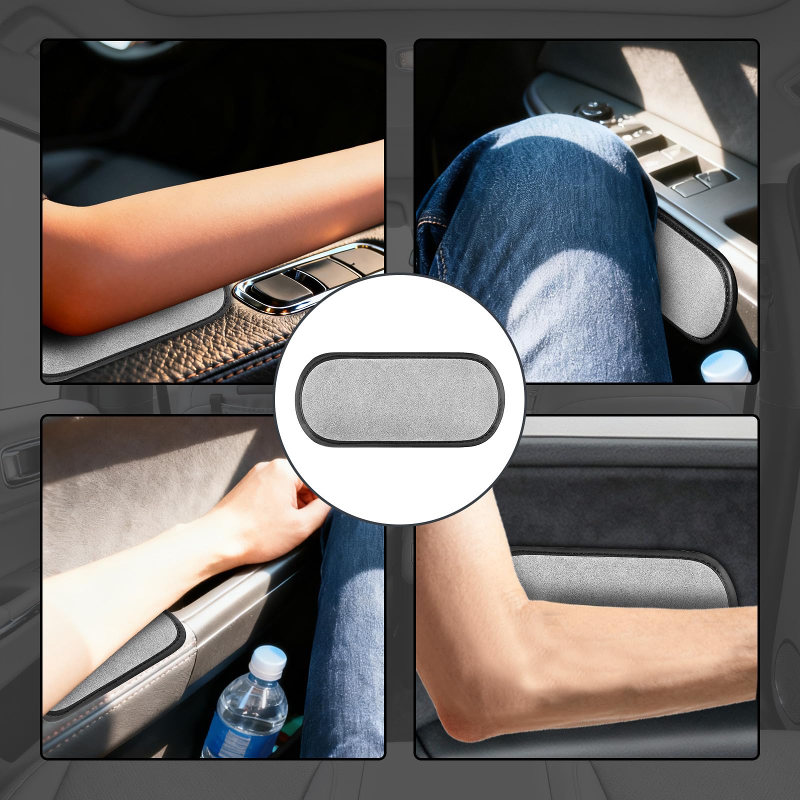 Grises pour Coussin pour Genoux Voiture, Repose Coude de Voiture en Cuir, Coussinets D'accoudoir de Porte Ergonomiques, Faciles à Utiliser, Elles Soulagent la Pression sur les Jambes