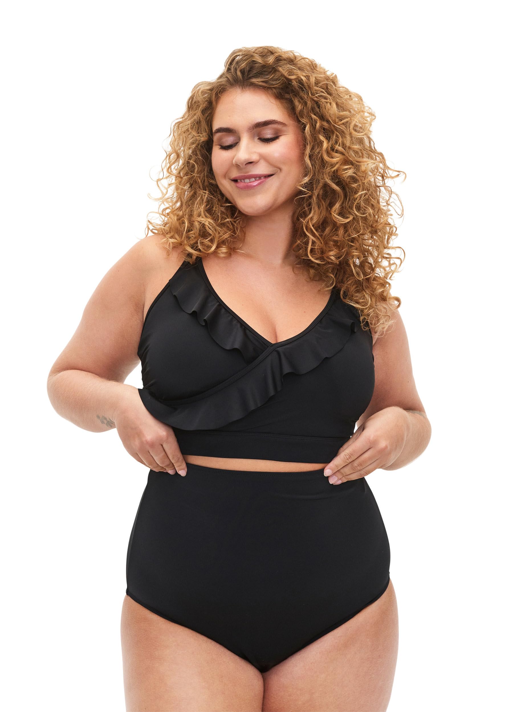 Zizzi Swim by Damen Große Größen Bikini Unterteil Hochtailliert Gr