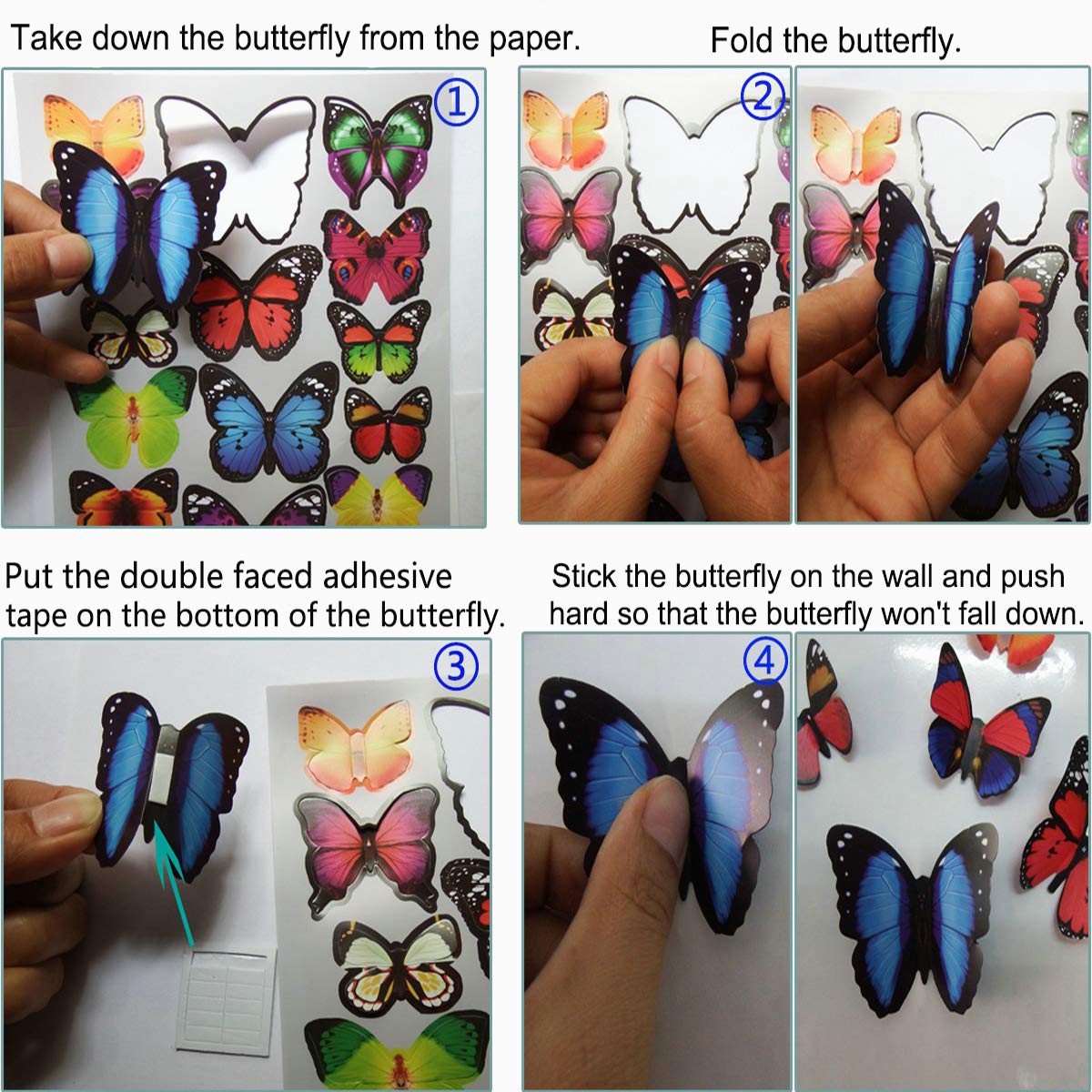 Download Buy Lintopos 80 Pcs Butterfly Wall Decals 3d Butterfly Wall Decor Stickers For Home Wall Decor Room Nursery Decor Online In Indonesia B0819qlz1n