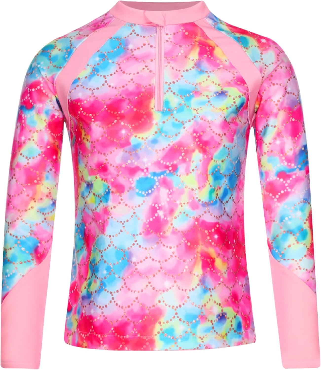 Kids Girls Long Sleeve Rash Guard Swim Shirt UPF 50+ Quick Dry Shirts Beachwear Bathing Top