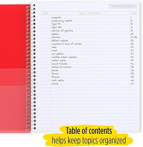 Miniatura 5 de Five Star Cuadernos interactivos en espiral para toma de notas, paquete de 3, 1 materia, papel rayado universitario, 11 x 8-12 pulgadas, 100 hojas,