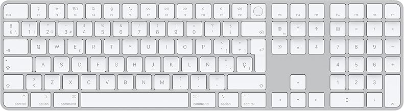 Apple Magic Keyboard with Touch ID and Numeric Keypad: Wireless, Bluetooth, Rechargeable. Works with Mac Computers with Apple Silicon; Spanish - White Keys