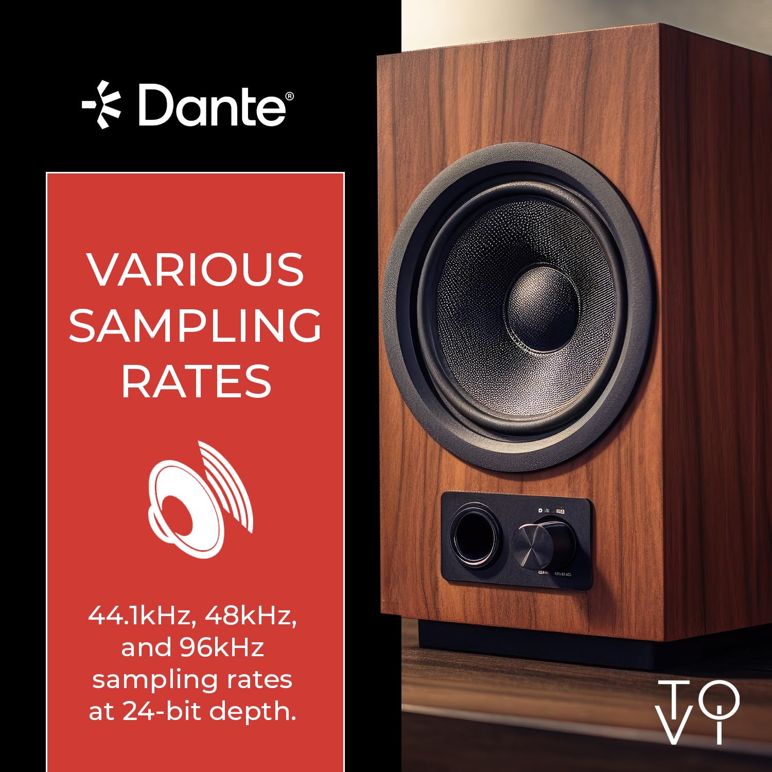 ToVi Dante Adaptador de audio USB a red - Convertidor de audio de 2 canales para red Dante - Compatible con AES67 Audio sobre IP - 24 bits 44.1/48/96kHz (DXA-USB-ED)