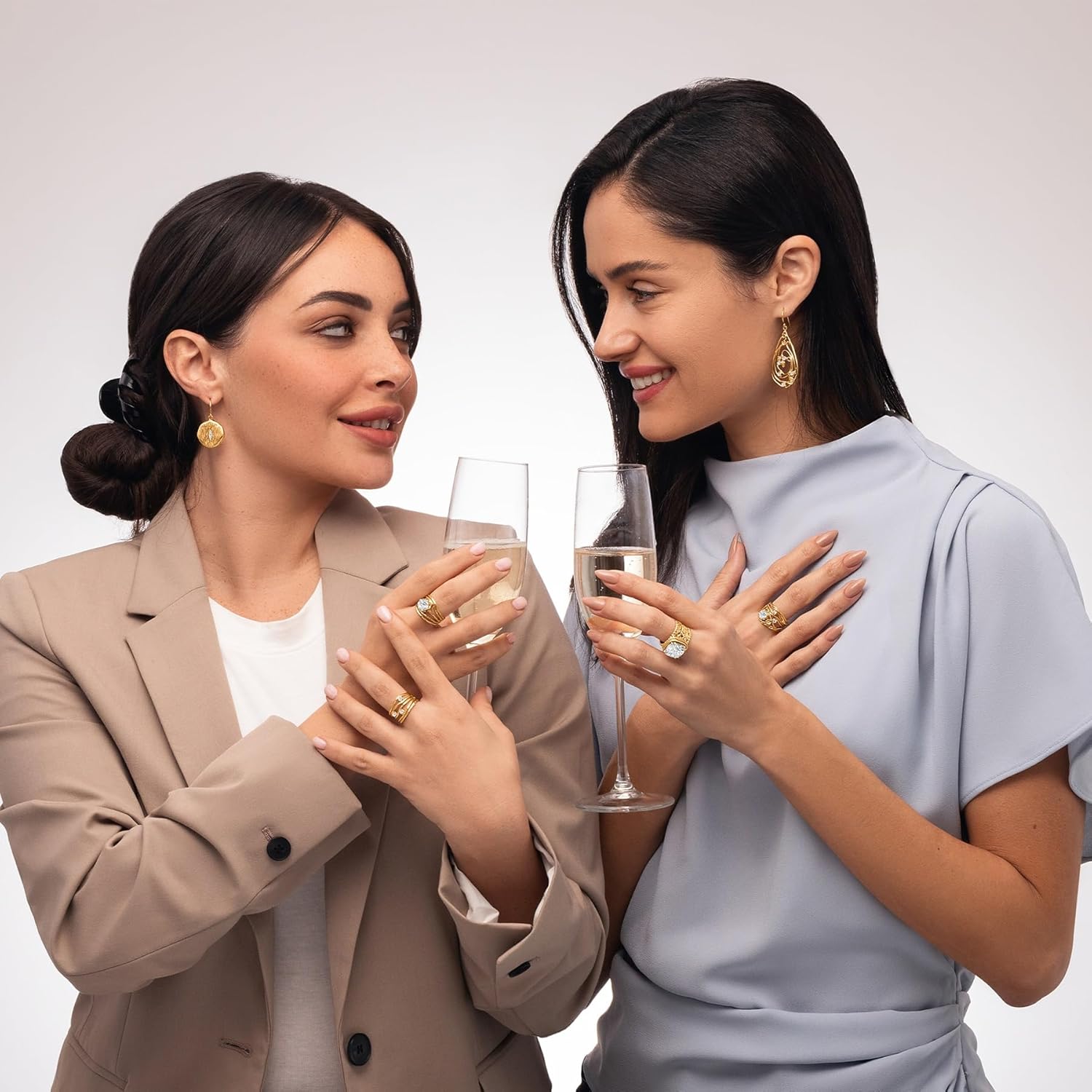 JEAN RACHEL JEWELRY 14K Gold Plated Sterling Silver Ring with 3.40 TCW Floating Cubic Zirconia Vintage Design - Hypoallergenic, Lead & Nickel Free - Artisan Handcrafted Statement Rings for Women - Image 4