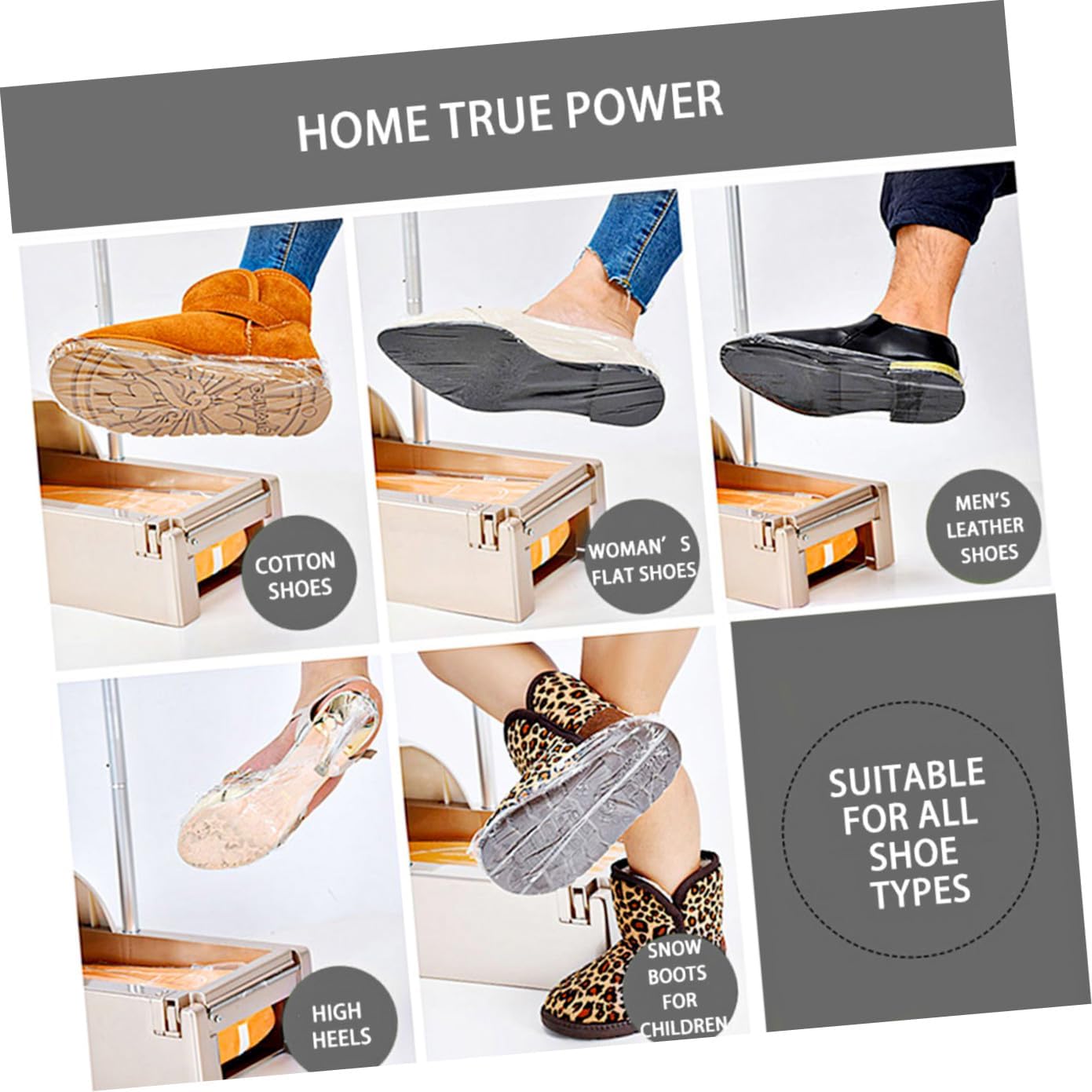 Uonlytech Disposable Shoe Covers Machine Durable Antislip Covers for Home Office School Shoe Protector Film for Easy Installation and Floor Protection