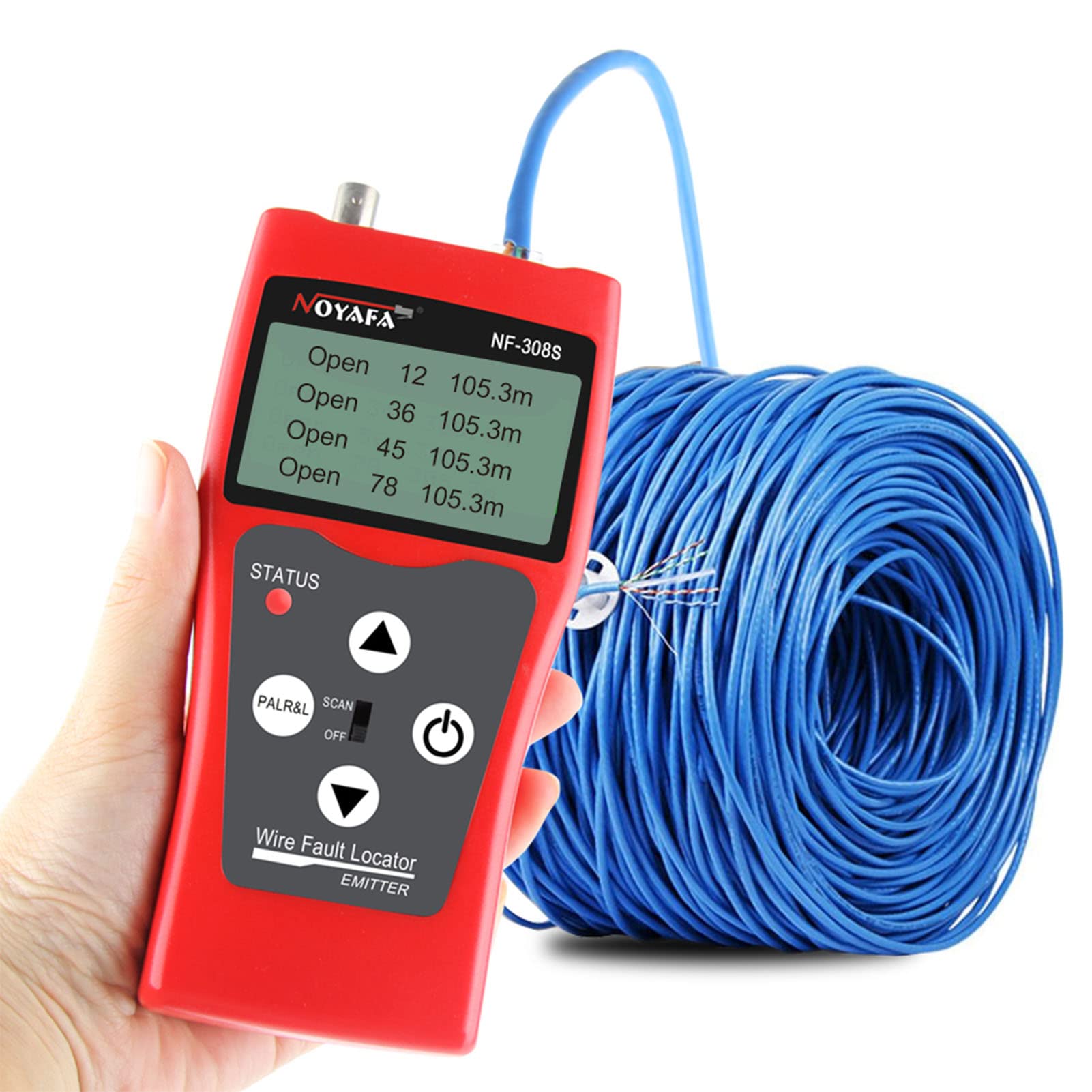 Domary NF-8209S Tester per Cavi di Rete con Display LCD TDR Individua i