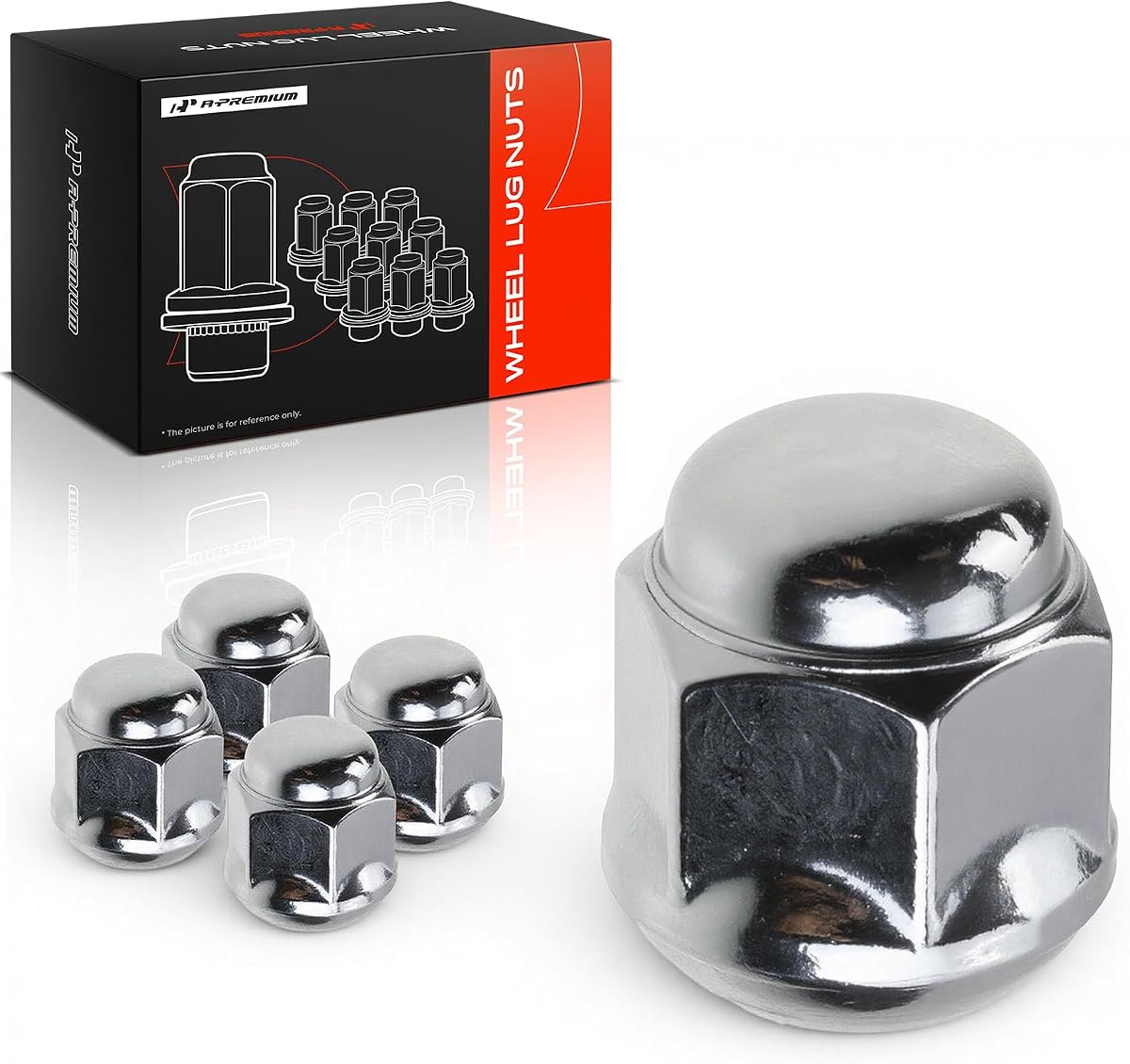 M12-1.50 Wheel Lug Nuts Compatible with Honda CR-V CR-Z CRX Civic Accord Fit Insight Element Prelude S2000 Wagovan & Acura CL EL RL TL ILX MDX NSX RSX TLX Legend, Front or Rear, 5-PC Set