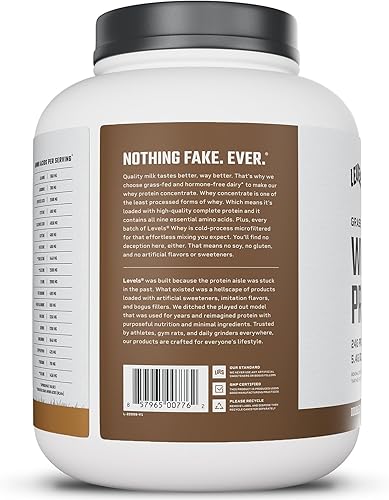 Miniatura 168 de Levels - Concentrado de proteína de suero de leche de ganado alimentado con pasto, sin ingredientes artificiales, 0.85 oz de proteína, capuchino, 2