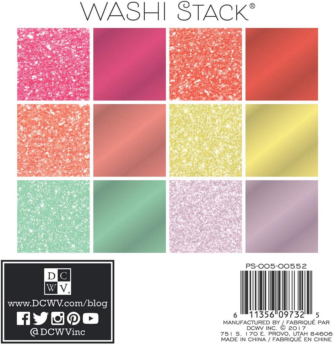 DCWV PS-005-00552 14 Sheets Wash Basic Metallic Craft Stack, 6" x 6"