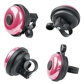 Xthuge Classic Bike Bell, Aluminum Bicycle Bell, Loud Crisp Clear Sound Bicycle Bike Bell for Adults Kids(Pink-Left Hand Use)