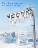 WELLENT Ice Maker Machine Countertop, Portable Bullet Ice Maker with Self-Cleaning, 8 Ice Cubes in 6 Mins, 12KG/24H, 2 Ice Sizes, Quiet Compact Ice Machine for Kitchen, Home Bar, Camping & RV - 2