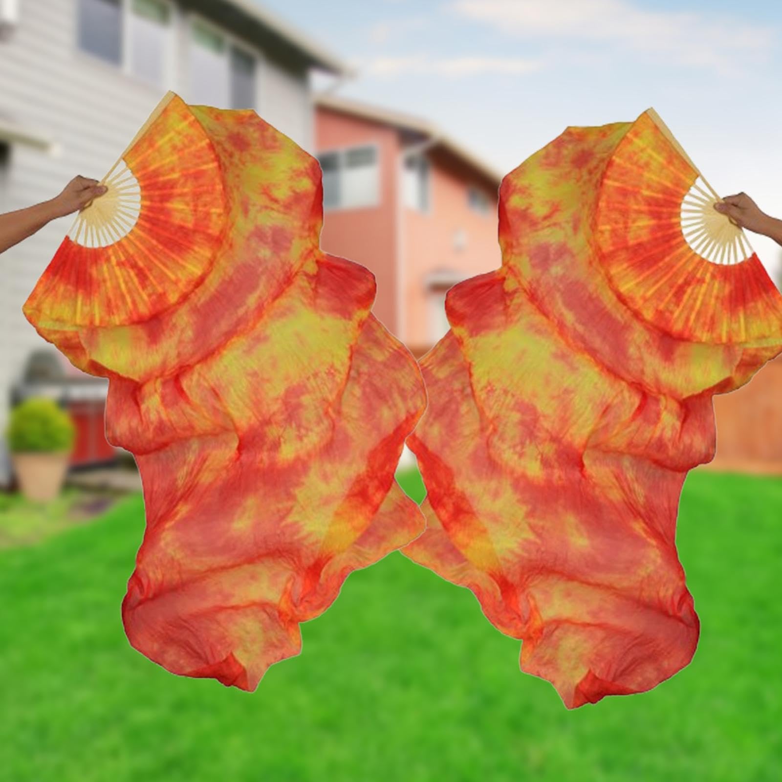 Belly Dance Fan Veils for Women 1.8M Performance Props