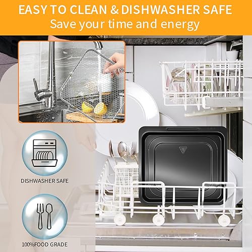 Miniatura 5 de Accesorios para freidora de aire Chefman de 12 cuartos de galón 6 en 1 horno de convección digital de encimera, bandeja de goteo de freidora de aire