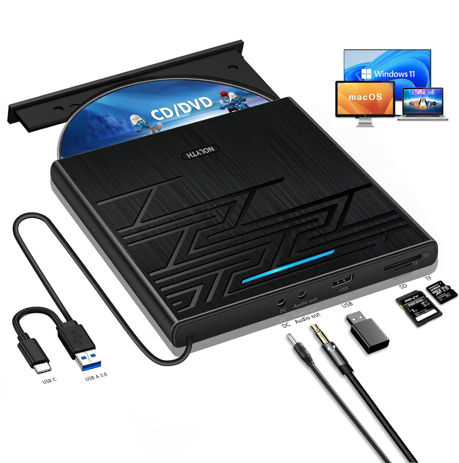 Amazon.co.jp: NOLYTH 外付けDVDドライブ USB 3.0/USB C CD DVD +/-RW