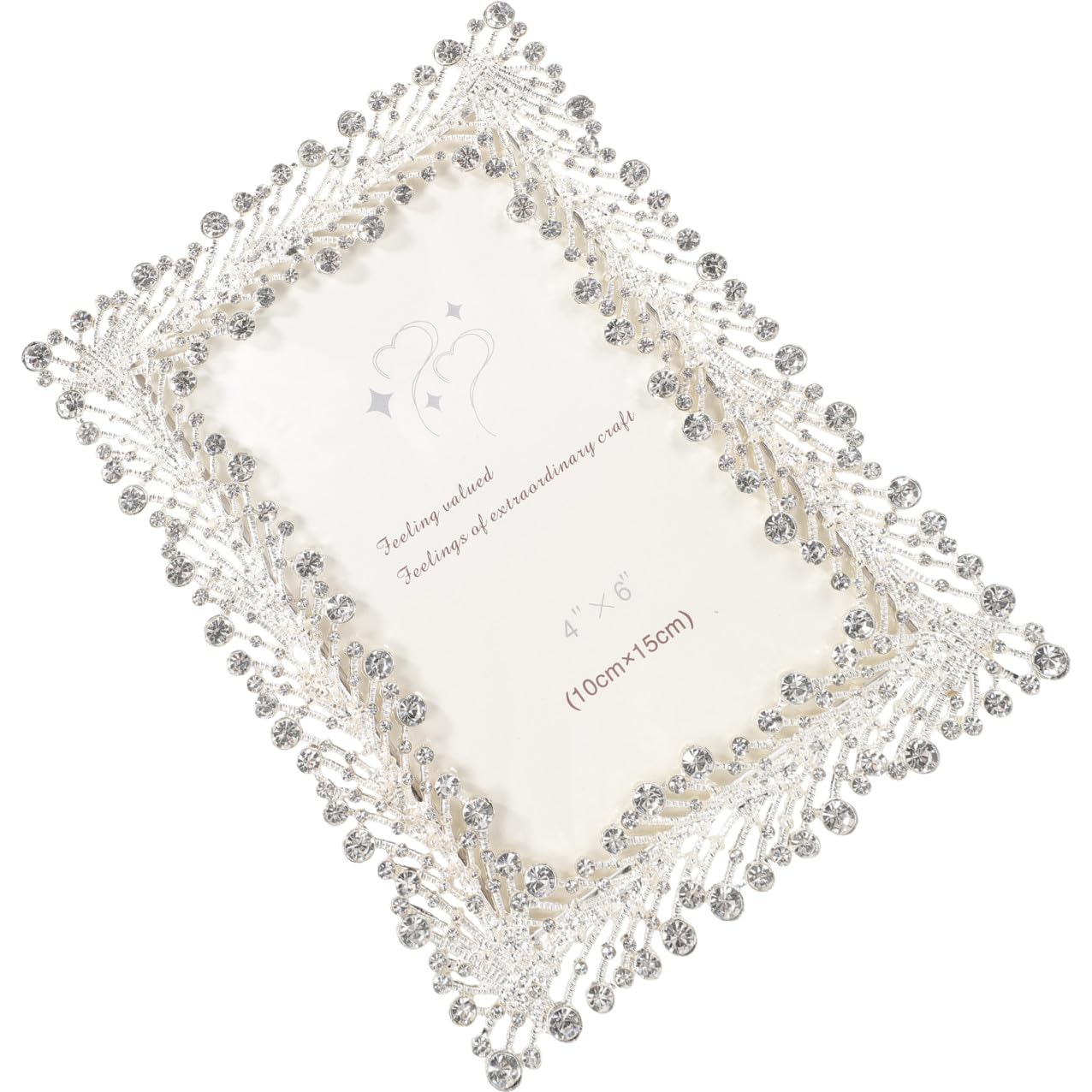 Strass Fotorahmen aus Zinklegierung und Glas für Hochzeitsfotos | Tischdeko für Shop und Wohnzimmer, Dekorativ, Schützt Aufnahmen, Einzigartiges Design in Schicker Eleganz