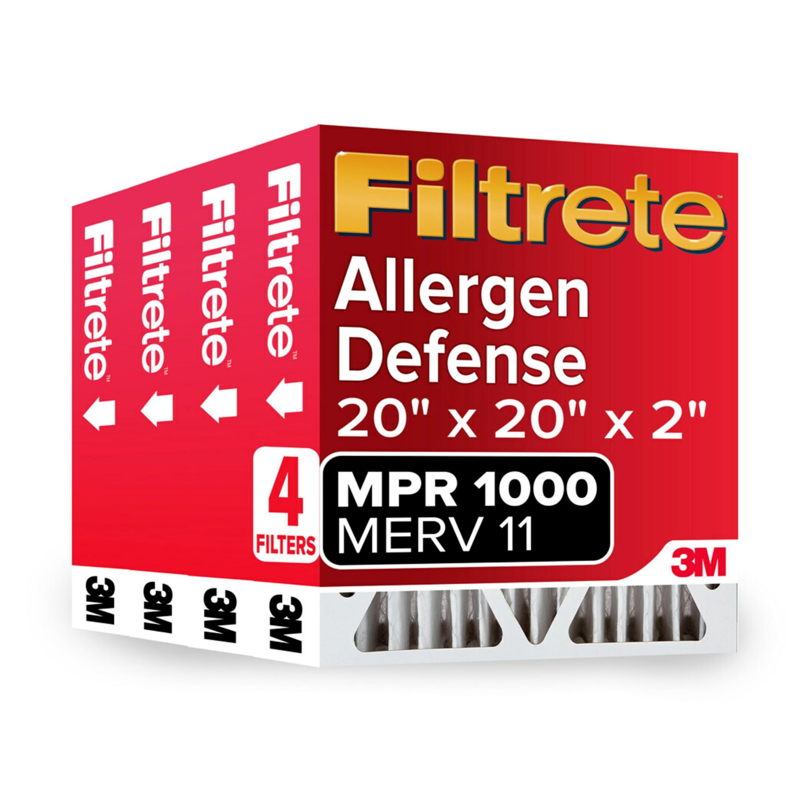 Filtrete 20x20x2 MERV 11 Air Filter 4-Pack