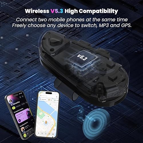 Miniatura 2 de FEYA Auriculares para Casco de Motocicleta con Altavoces, Batería de Super Larga Duración, Calidad de Sonido Hi-Fi, Doble Reducción de Ruido, IPX6,