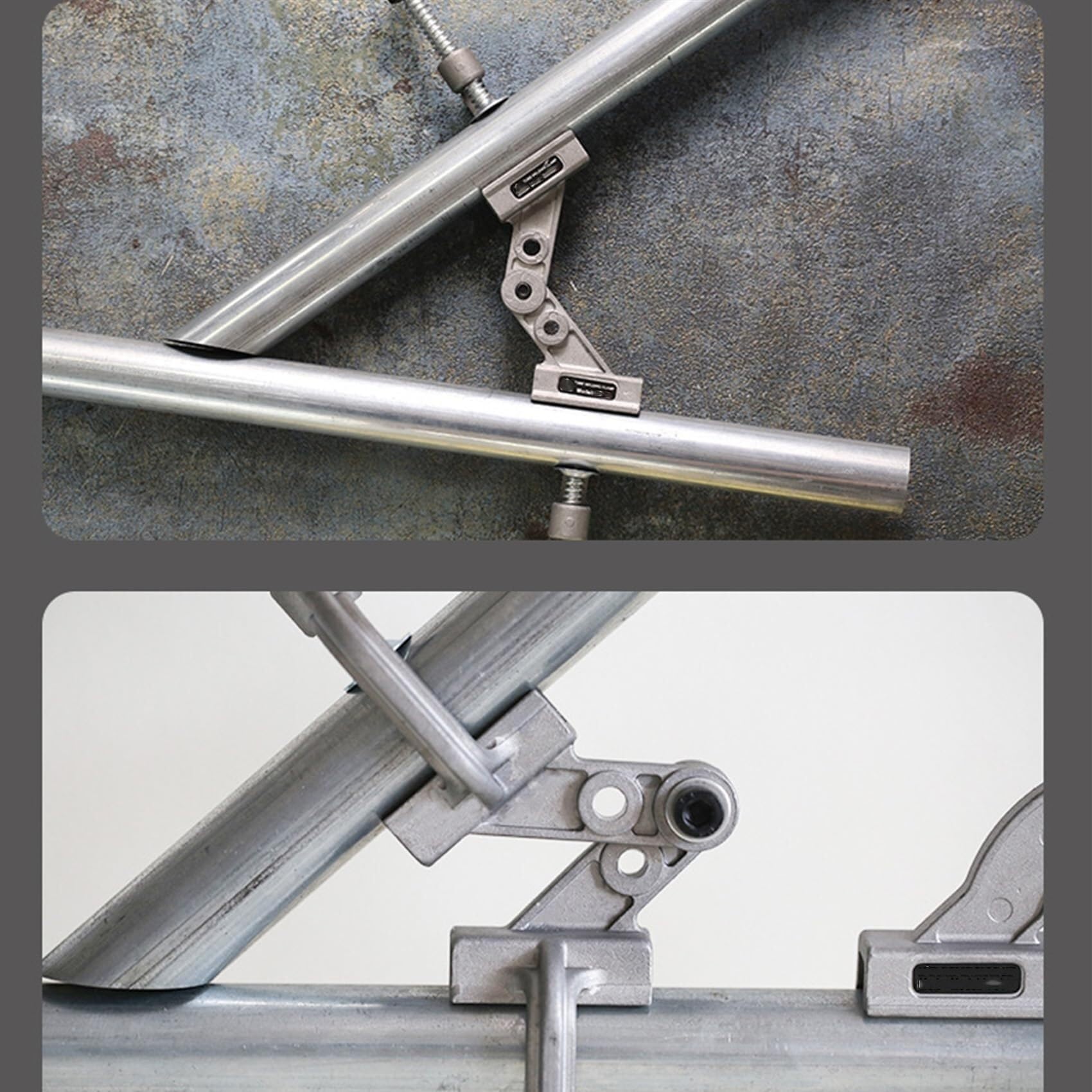 Aluminum Alloy Adjustable Tube Clamp Right Angle Fixture 10-180° Quick-Release Handle for Welding Woodworking