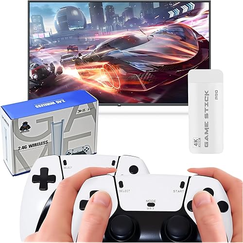 Retro Gaming Console Upgrade Game Stick 4K Built-in 23 Emulators 20000+ Games, Plug and Play Video Games for TV and Dual 2.4G Wireless Controller, Games Nostalgic Stick for Christmas Gift