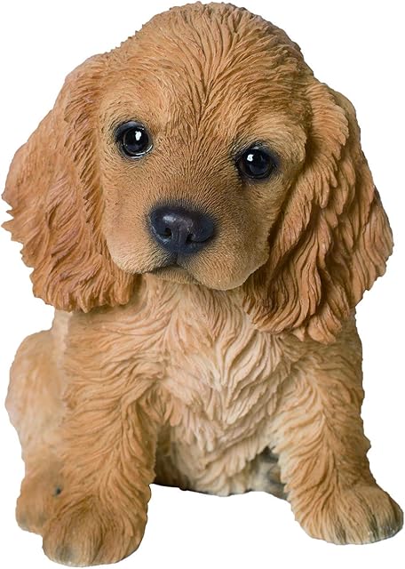 M.E.G Cards & Gifts Vivid Arts - Pet Pals Golden Cocker Spaniel Puppy Home or Garden Decoration (PP-COSP-F)