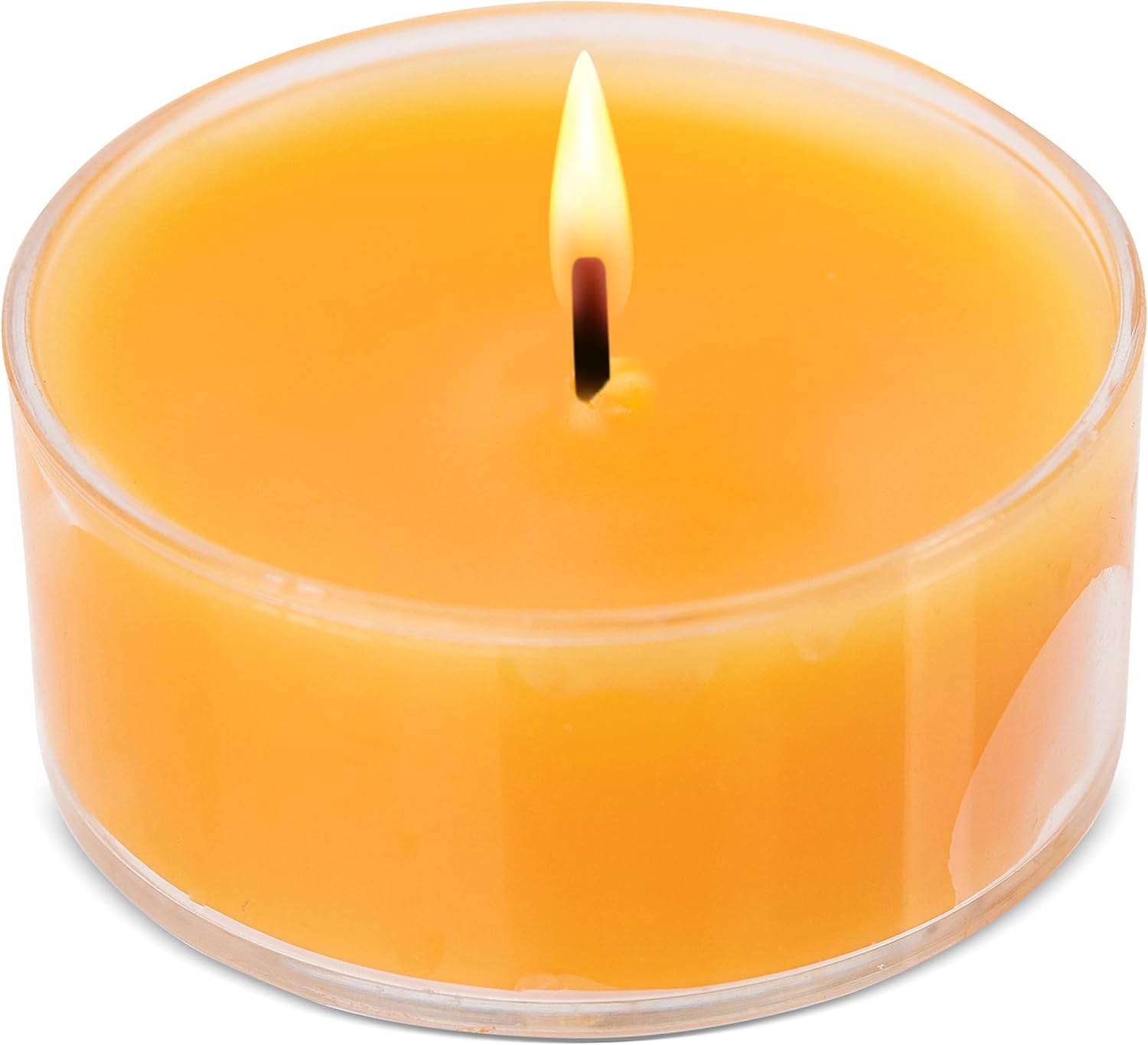 HYOOLA Scented Tealight Candles - Clear Cup - Winter Orange Tealight Candles Scented - 6 Hour Burn Time - 15 Pack - European Made