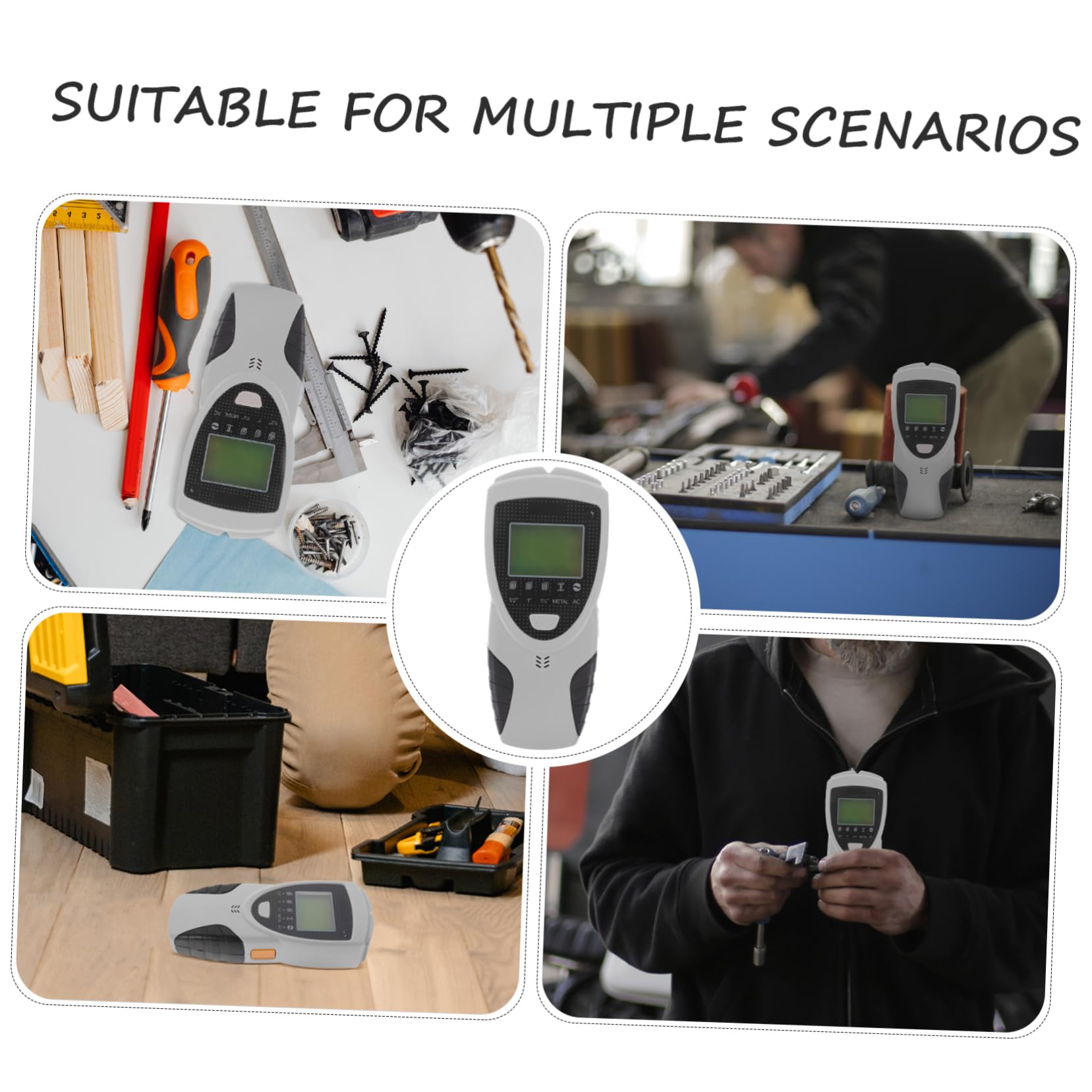 OSALADI Scanner Da Parete Per Rilevamento Metalli e Fili Dispositivo Elettronico Multifunzione Design Ergonomico Utile Per Professionisti e Fai Da Te