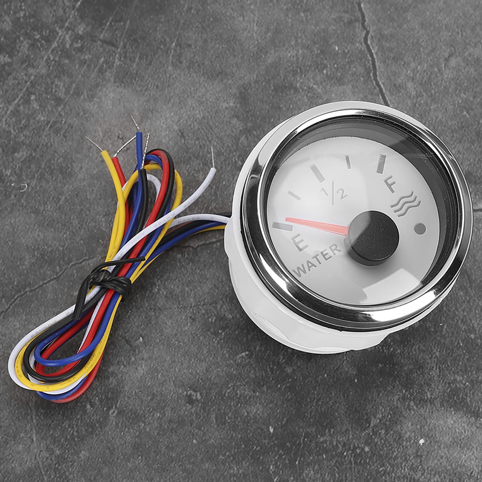 Indicateur de Niveau du Réservoir D'eau Smart Alarm 52 Mm / 2 Pouces de Niveau D'eau pour RV, Bateau, Yacht, avec Intraticaire Européen 0-190OHM, étanche et Anti-FOG (Blanc)
