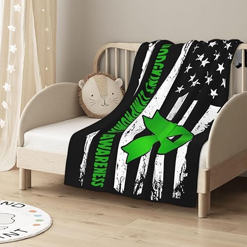 Miniatura 2 de Manta cálida con bandera estadounidense de concienciación sobre el linfoma no Hodgkin, extremadamente cómoda y ligera, para todas las estaciones,