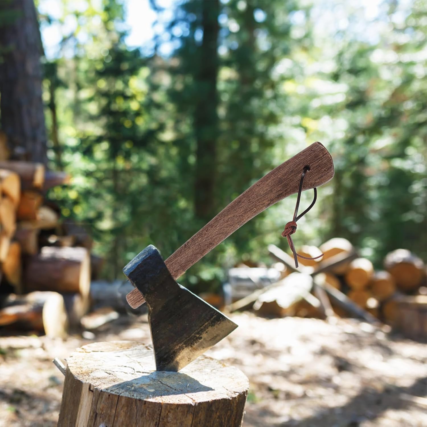 Healifty Ergonomic Wooden Hatchet Handle Replacement for Camping and Pruning, 11.61 Inch Round Head Wood Grip with Smoothly Sanded Surface and Sturdy Performance for Weeder Hoe and Axe