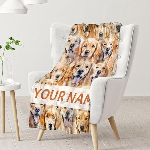 Miniatura 2 de Manta personalizada de Golden Retriever  Mantas suaves y esponjosas para los amantes de los perros  Manta de regazo de 30 x 40 pulgadas para la