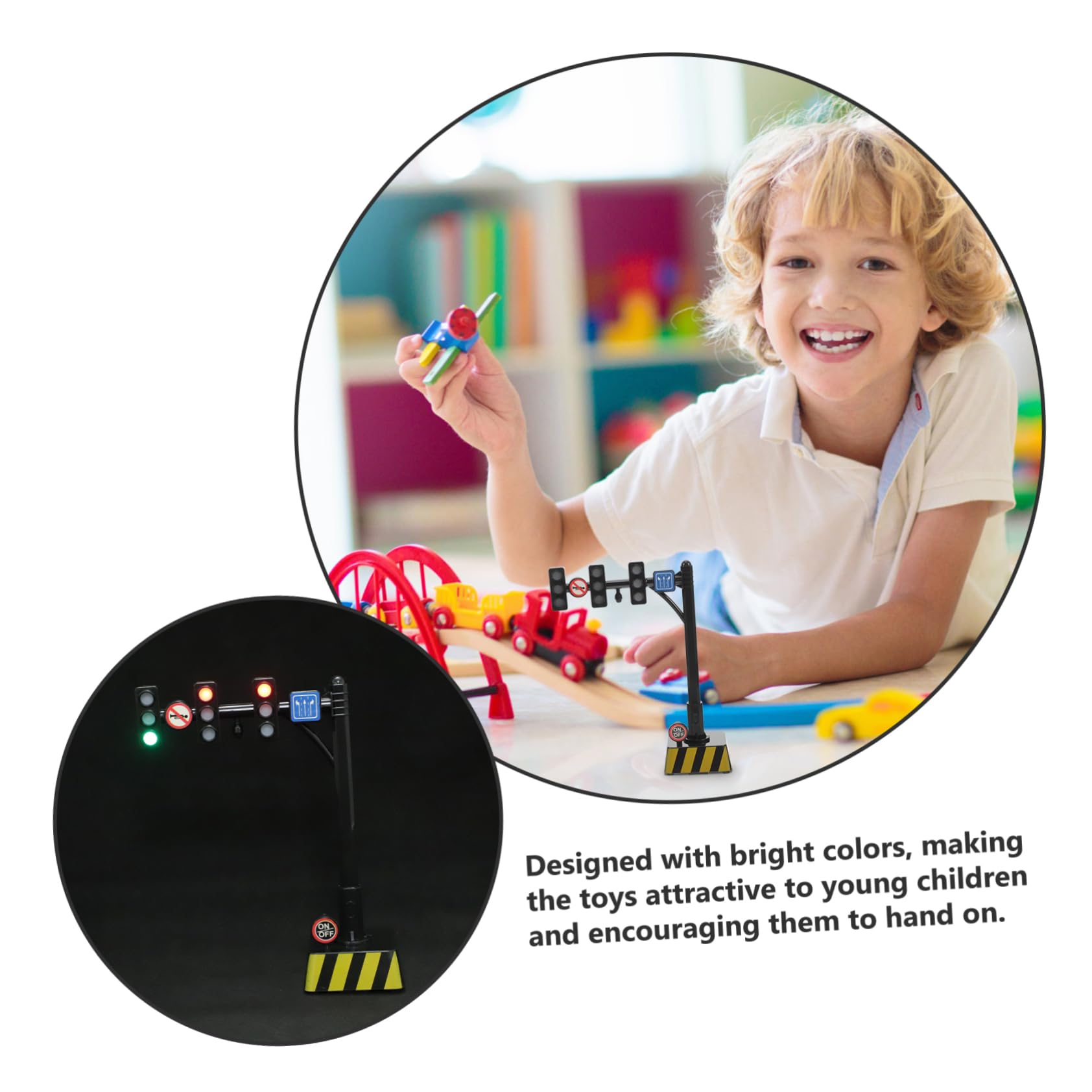 Anneome Praktisches Ampel Spielzeug aus Kunststoff mit 3 Knopfzellen für Kinder Sicher und Dekoration von Tiny Houses und Sandtischmodellen