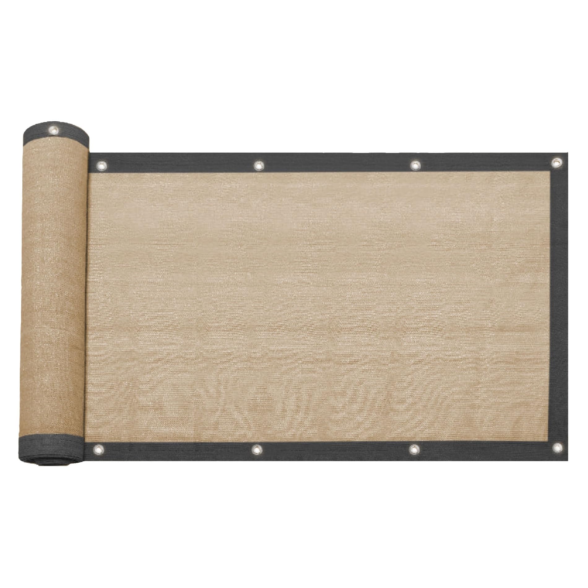 Rebecca Mobili Brise-Vue Jardin, Couverture de Clôture, Beige, Polyéthylène Hdpe Anti UV, avec Œillets en Aluminium, Protection de la Vie Privée Vent Poussière - Dimensions: 2x10 m - Art. RE7006