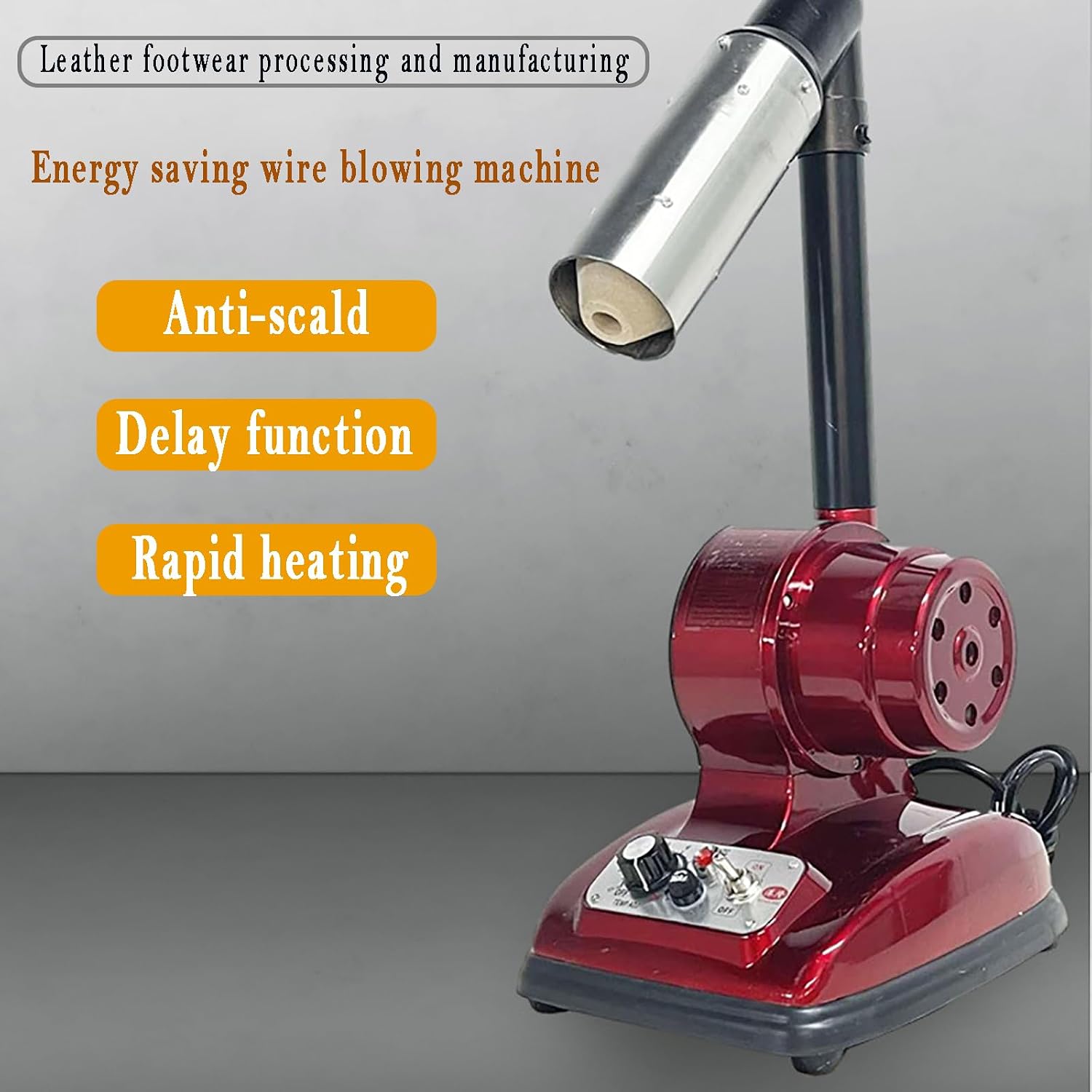 Hot Air Gun Kit, Constant Temperature Wire Blowing Machine for Leather Goods Production, 7 Adjustable Gears (0-480℃), Double-Layer Air Nozzle, Suitable for All Kinds of Leather Products