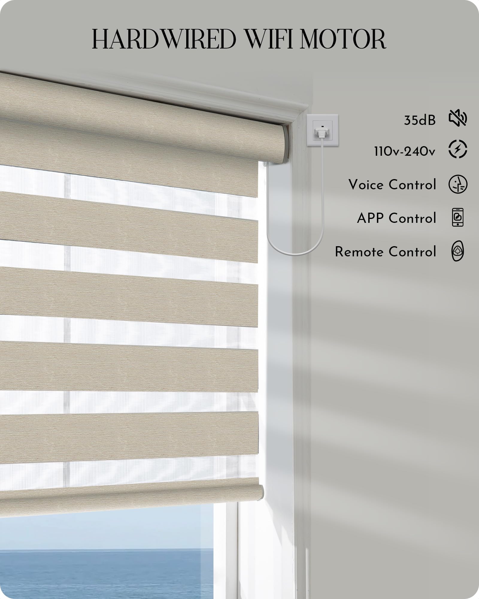 Amazon.com: Graywind Motorized Zebra Blinds for Windows, Blackout