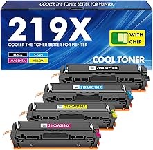 219X 219A MFP 3302FDWG Toner: With Chip Compatible Replacement for HP Color Laserjet Pro MFP 3302FDWG Toner 3302SDWG 3302FDNG 3302FDW 3302SDW 3302FDN 3202DN 3202DW 219 Black Cyan Magenta Yellow 4-Pack