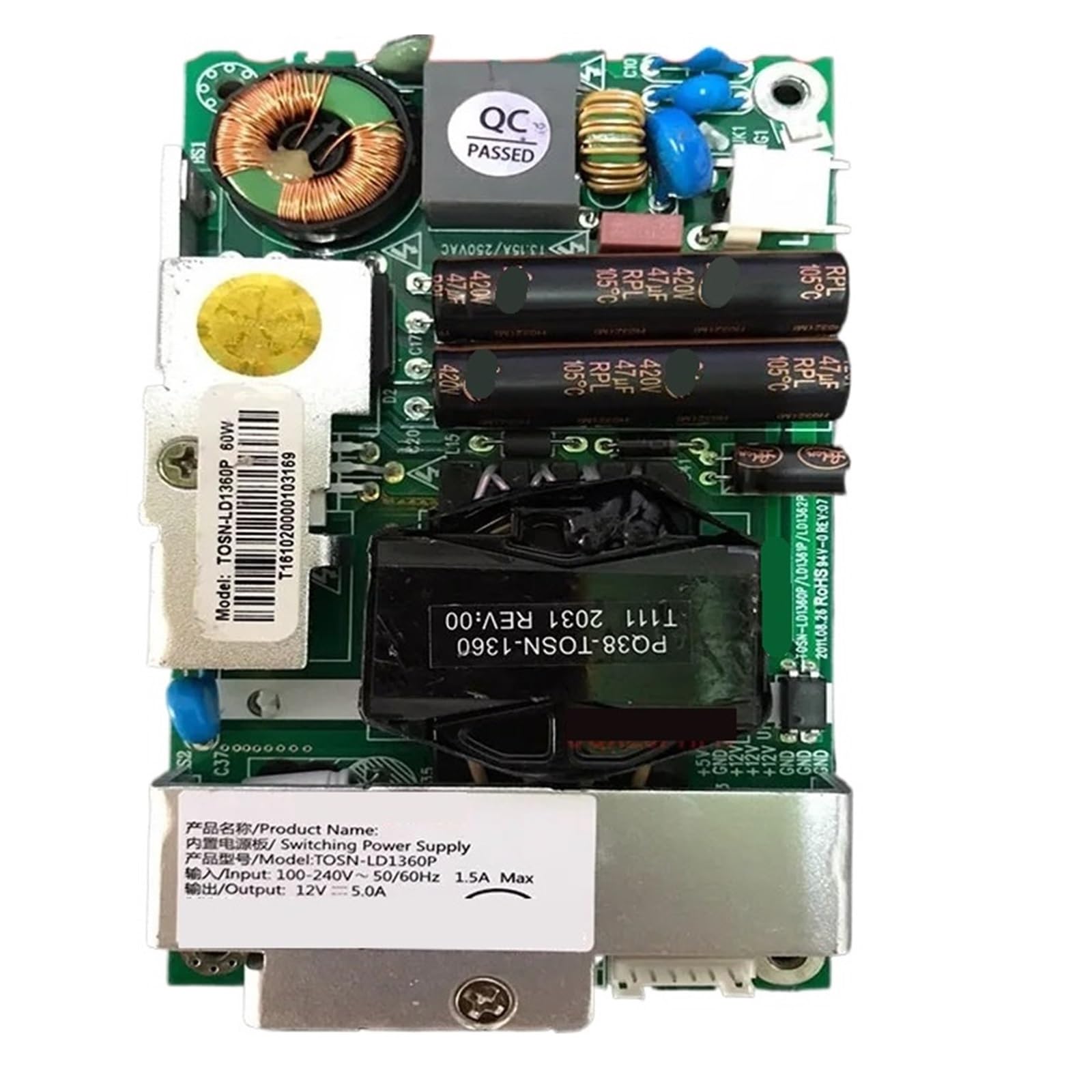 YMUGUEGH TOSN-LD1360P Power Supply 12V 5A