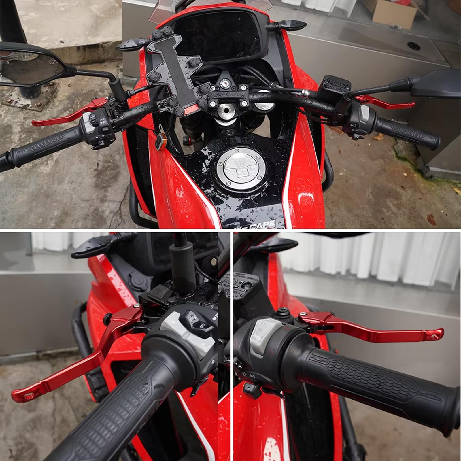 Pour Moto Morini XCAPE XCape X-Cape 650 650X 2022 2023 Moto Accessoires CNC Aluminium Réglable Leviers De Frein D'embrayage (Rouge)