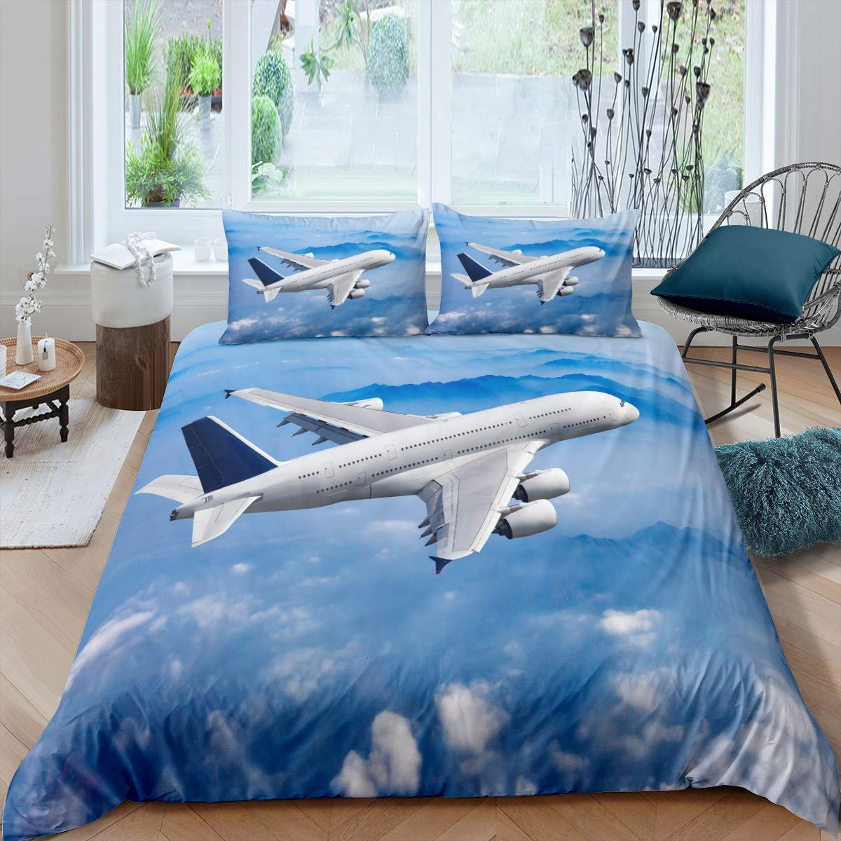 Housse de couette avion pour faciliter le coucher des enfants turbulents