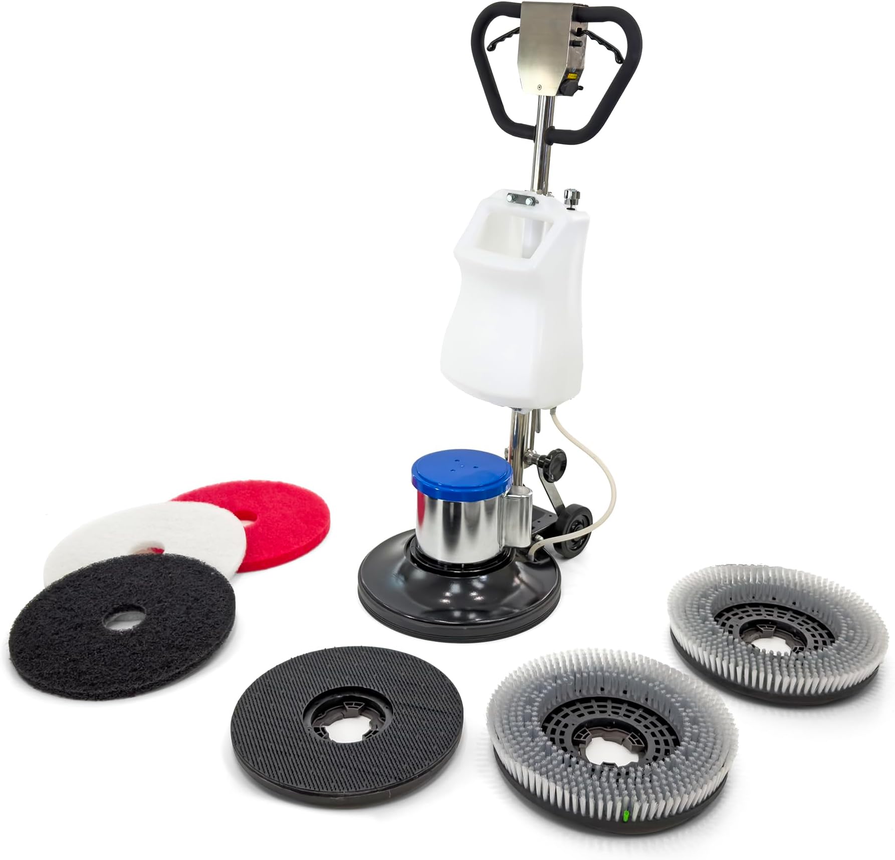 Industrial 17" Floor Buffer Polisher Machine | 1200W Heavy Duty Metal Body & Handle | Multi-Functional Commercial Floor Scrubber | Includes Full Attachment Kit