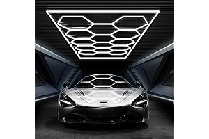 14 Hex Panel LED Garage Light with Rectangle Frame