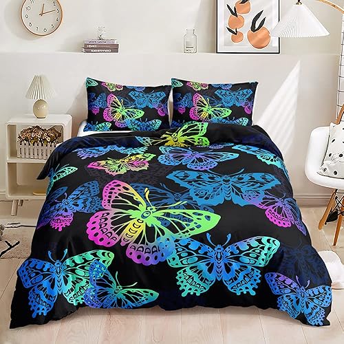 Miniatura 133 de Cartoon Cat Comforter Cover Set - Queen Size, Gradient Line Cat Bedding Set with Zipper for Kids Teens Boys Girls Adult Room Decor - 1 Quilt Cover 2