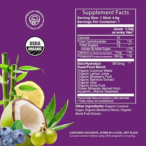 Miniatura 5 de Sol-ti Mezcla de electrolitos orgánicos + bebida de hidratación, barras de hidratación superalimentos, SuperStix, sin OMG, vegano, arándano limón,