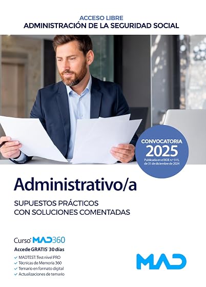 Administrativo/a Seguridad Social . Supuestos prácticos con soluciones comentadas