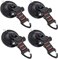 CONBOLA Upgraded Heavy Duty Suction Cup Hooks 4 Pack - 22lbs Hold for Camping RV Car Trunk Boat Glass Secure Locks