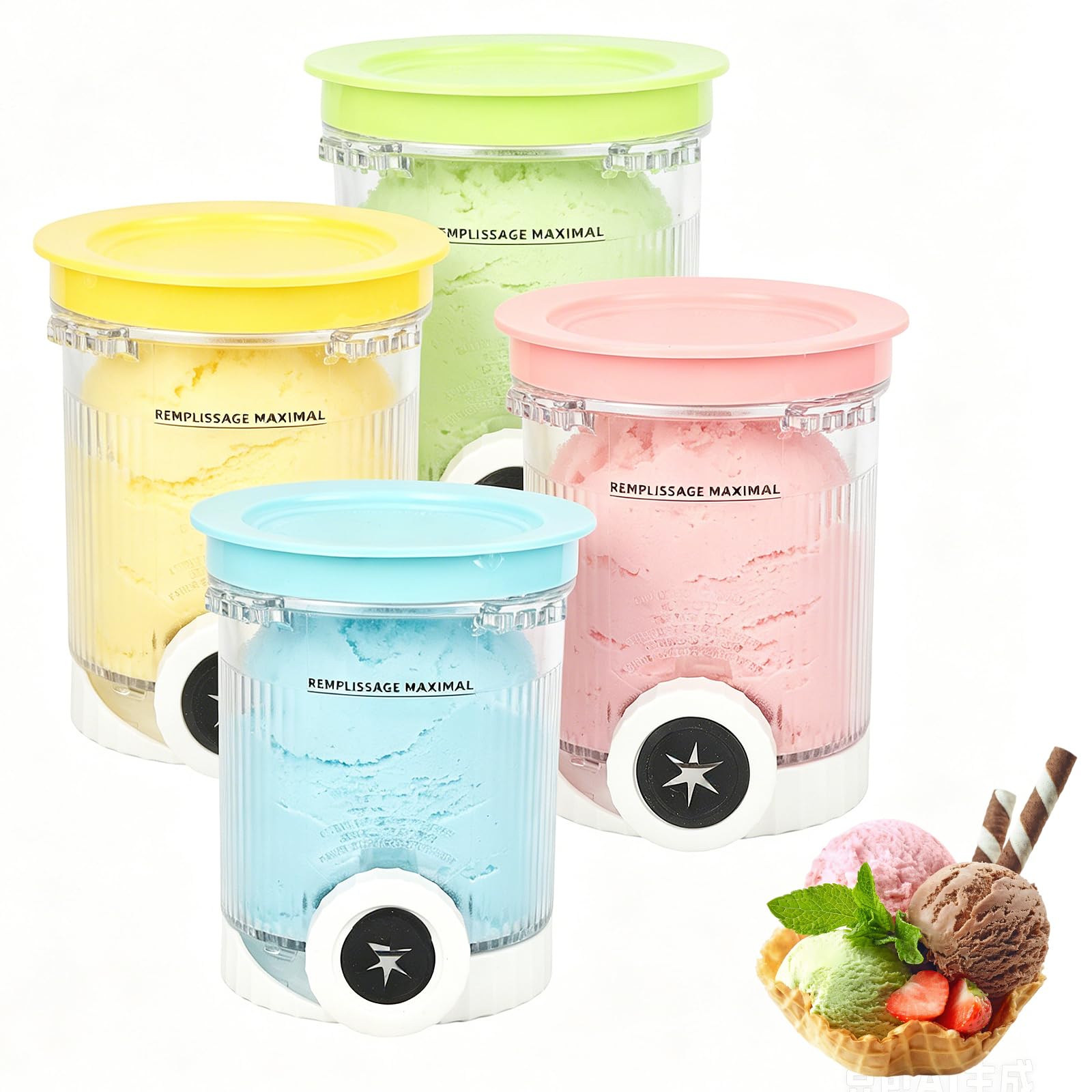 Pintes et couvercles de rechange pour Ninja Creami NC701 NC700, pots de 473ml sans BPA