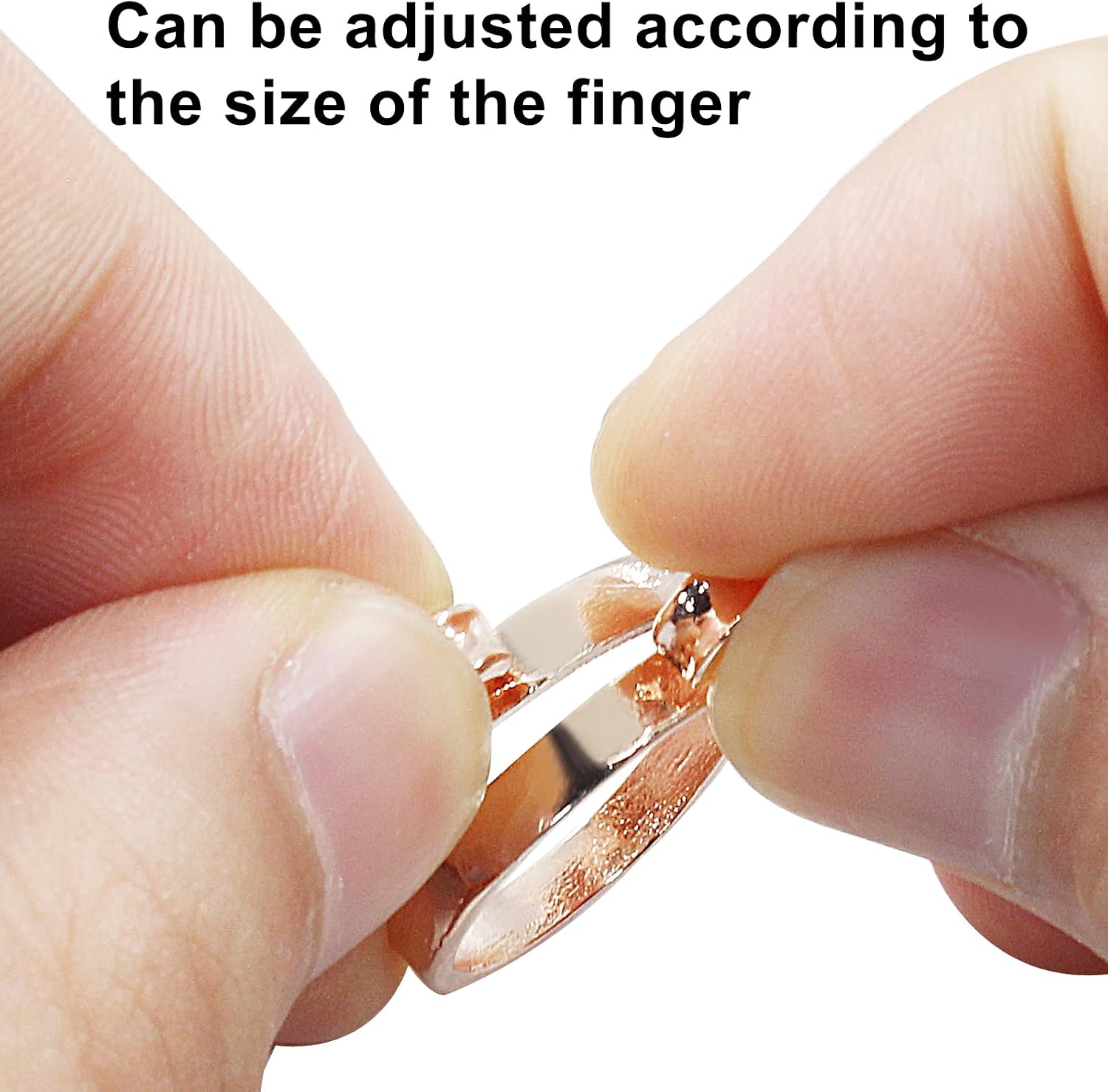 Coufce 2 PCS Rose Gold Adjustable Knitting Crochet Loop Ring