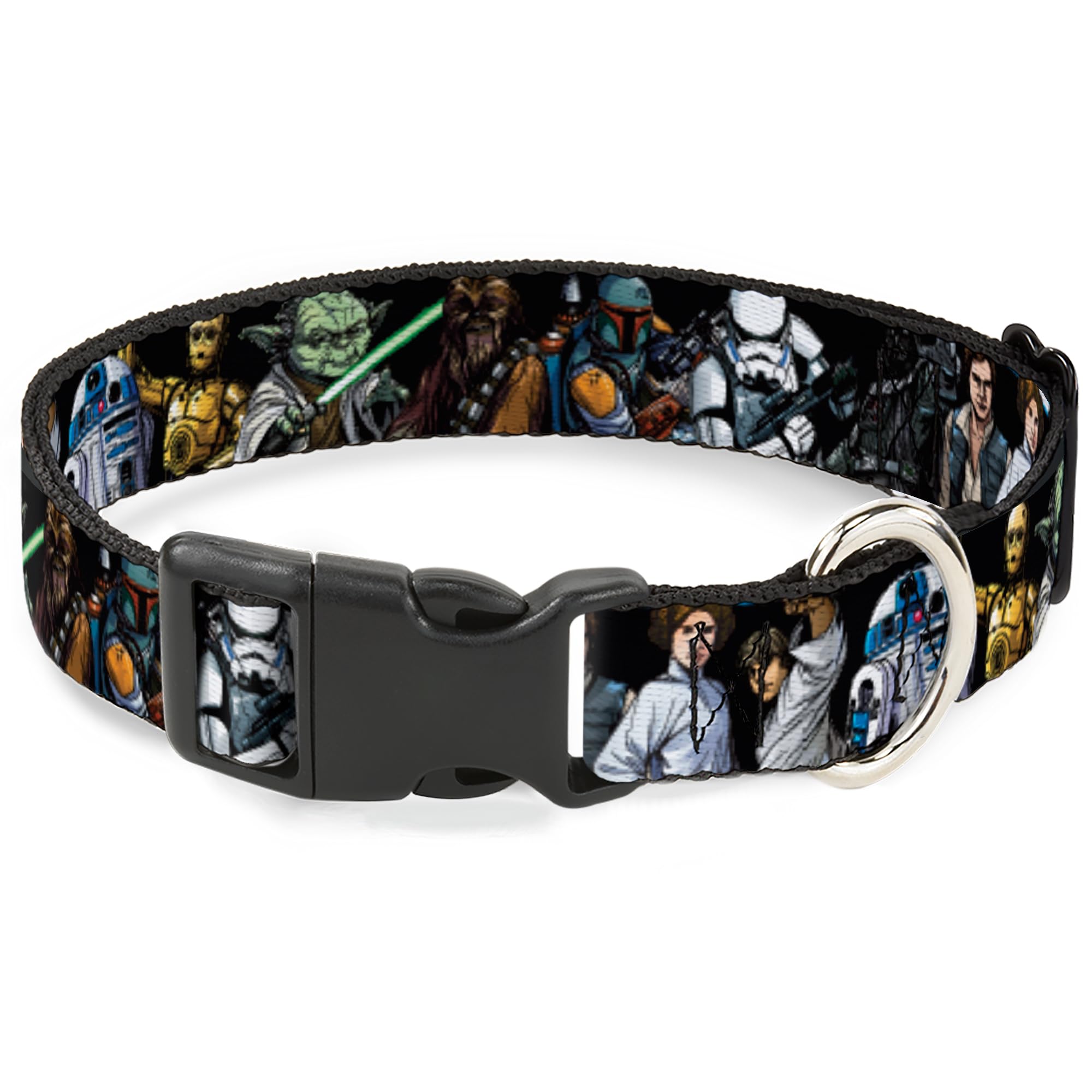 Collier Star Wars pour grand chien motifs classiques noir réglable lacet robuste 3.8 cm
