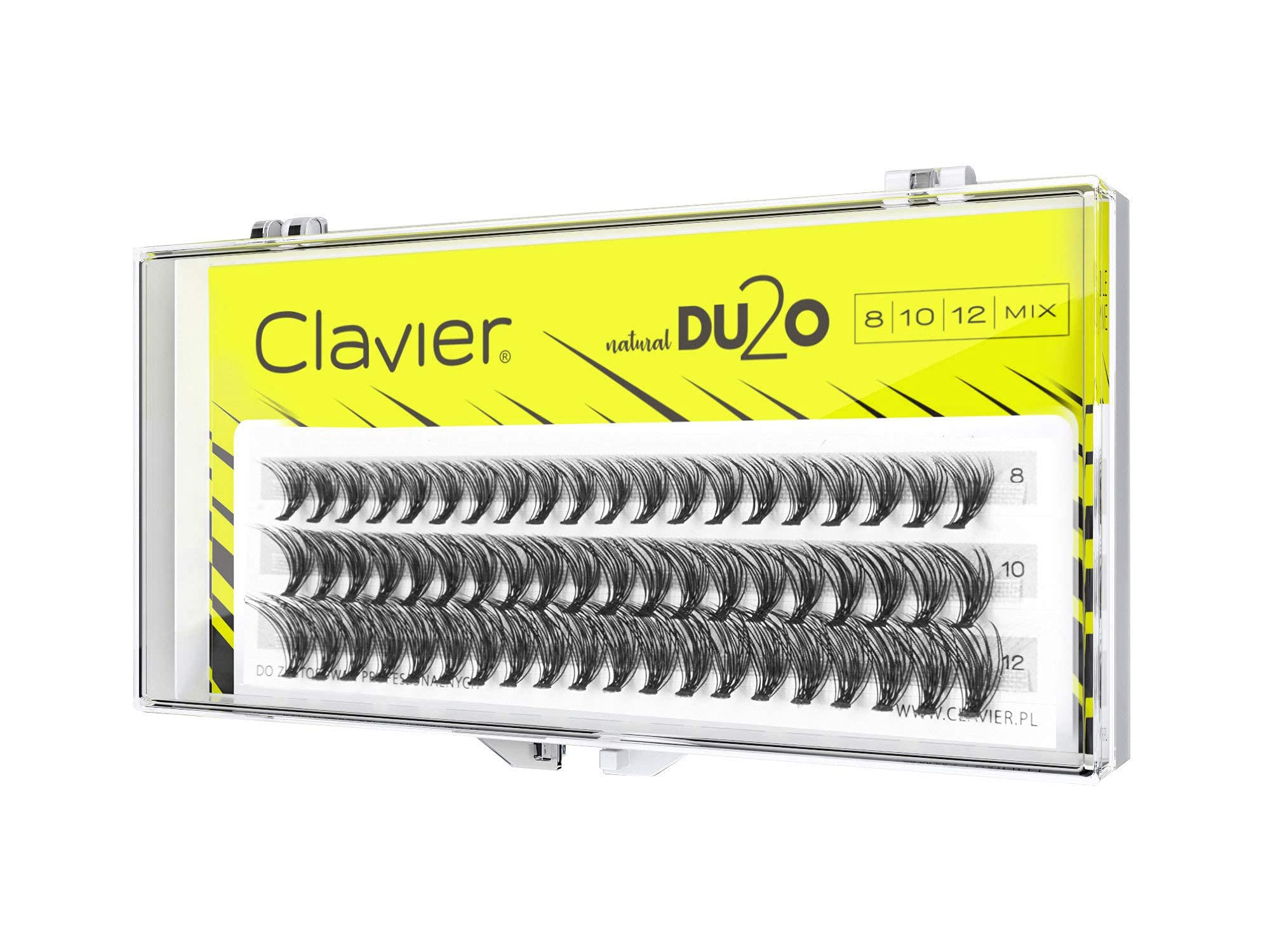 Clavier Ciglia artificiali in ciuffi Du2o Doppio volume | Ciglia a ciuffo | Diverse lunghezze da 8 a 14 mm | Ultra volume, per un look perfetto
