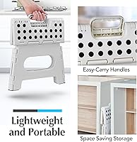 Vista 7 de Handy Laundry Taburete Escalón Plegable Ligero - Lo Suficientemente Resistente para Soportar Adultos y Lo Suficientemente Seguro para Niños - Se